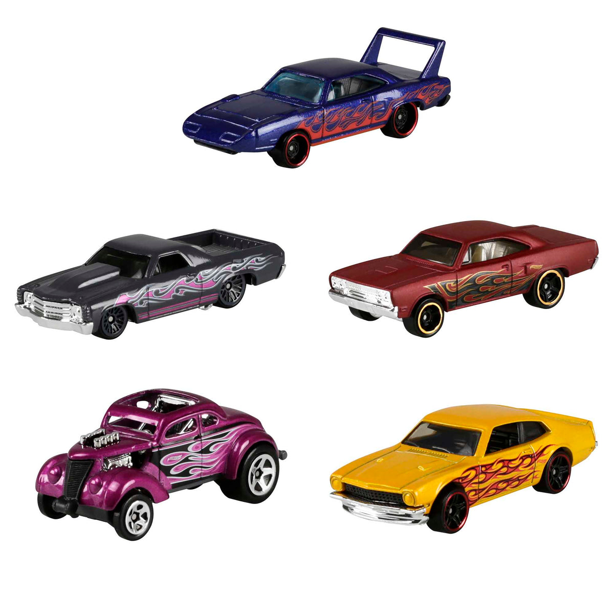 Hot Wheels Die Cast Basics Vehículo de Juguete Paquete de 5 Autos