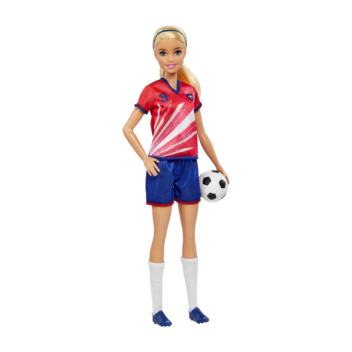 Barbie Profesiones Muñeca Jugadora de Fútbol Playera Roja