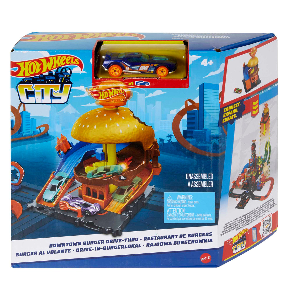 Hot Wheels City Pista de Juguete Tienda de Hamburguesas