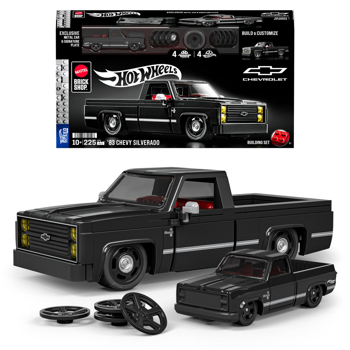 Mattel Brick Shop Hot Wheels Jogo de Construção Speed '83 Chevy Silverado