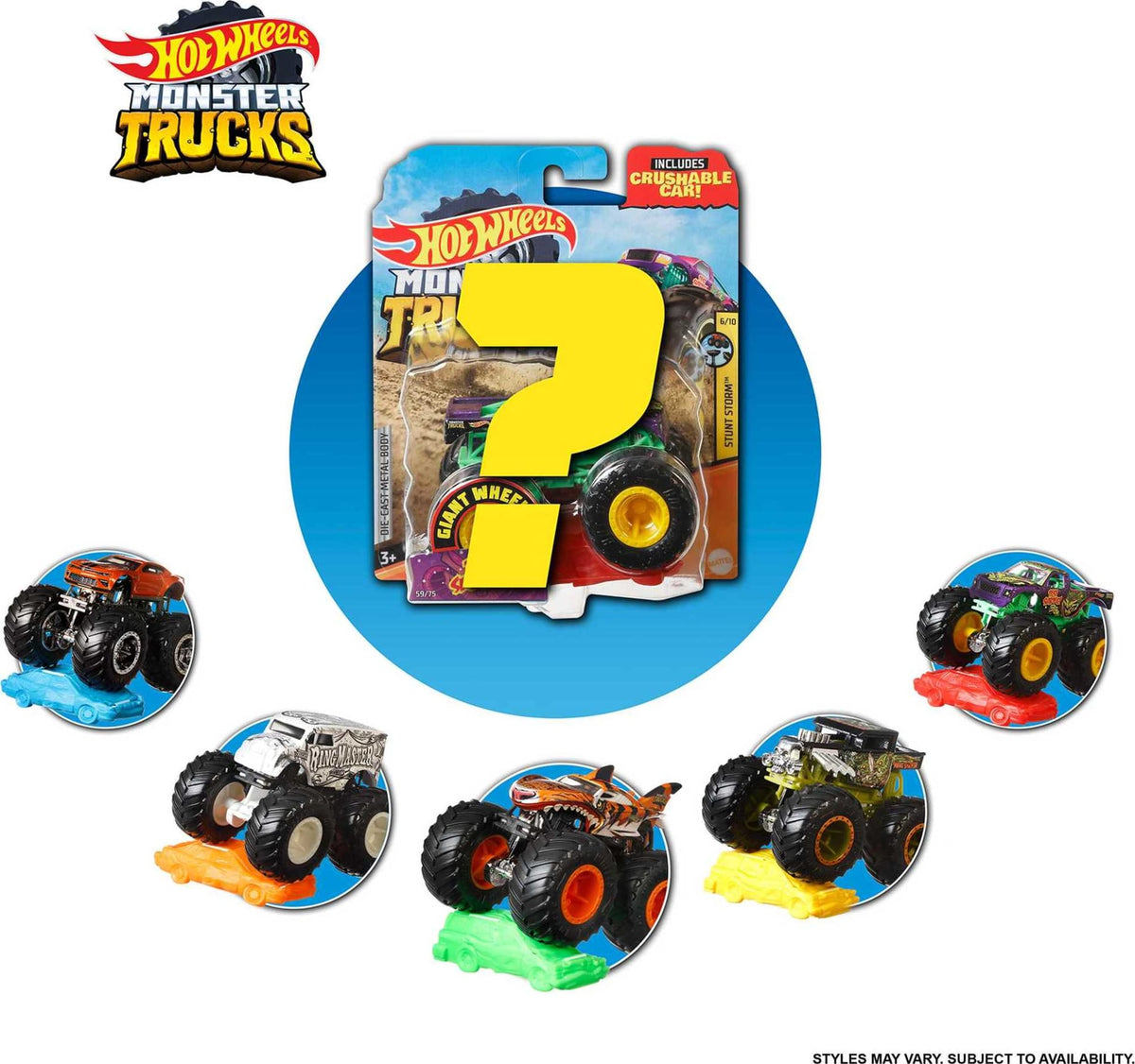 Hot Wheels Monster Trucks 1:64 Scale Die-Cast Truck