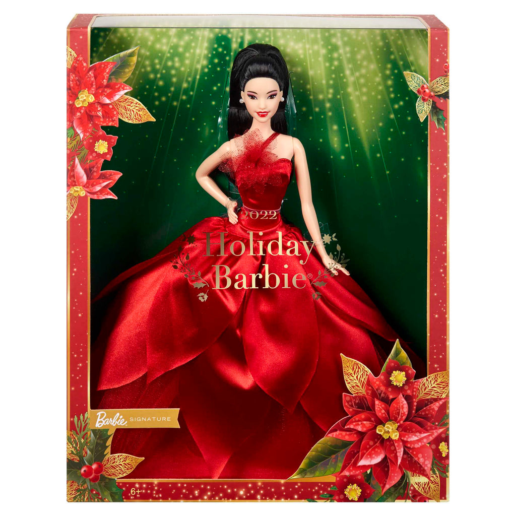 Barbie Signature 2022 Holiday Barbie Collector Doll, Black Hair