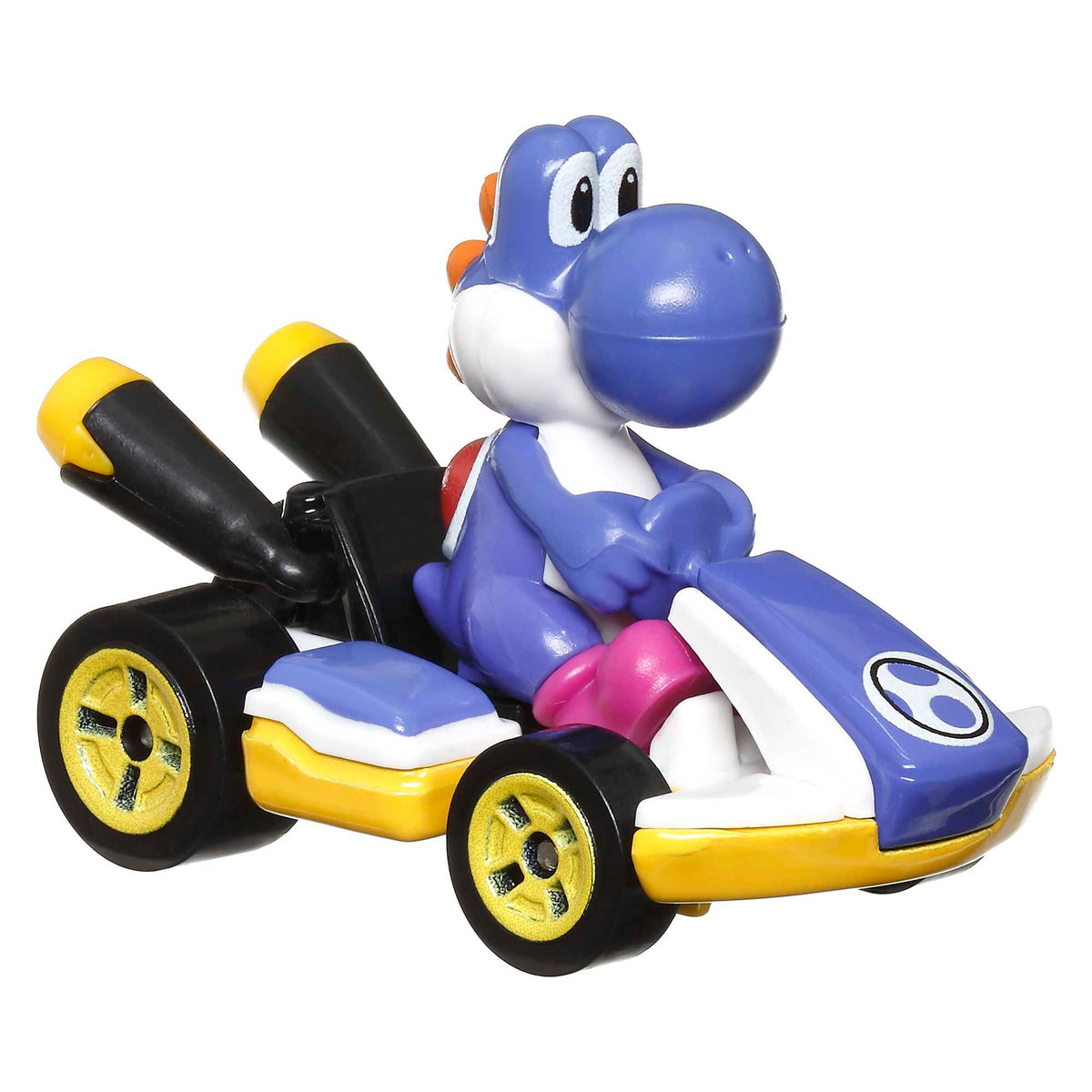 Hot Wheels Mario Kart Veículo de Brinquedo Yoshi Standard Kart Azul Escuro