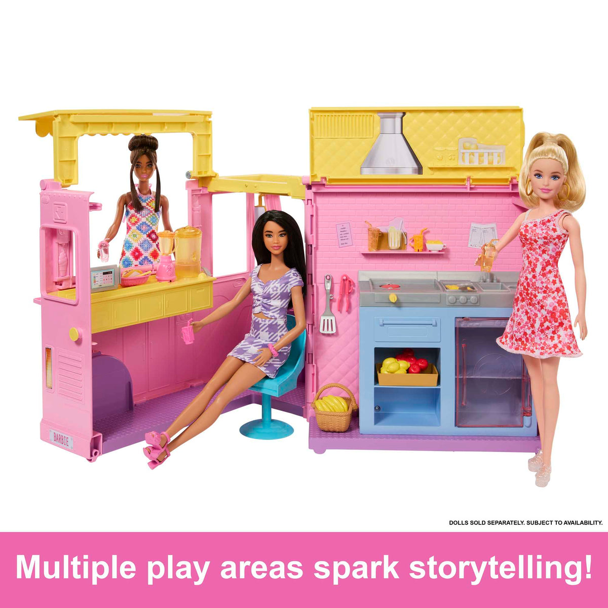 Barbie Sets, Lemonade Truck Playset With 25 Pieces