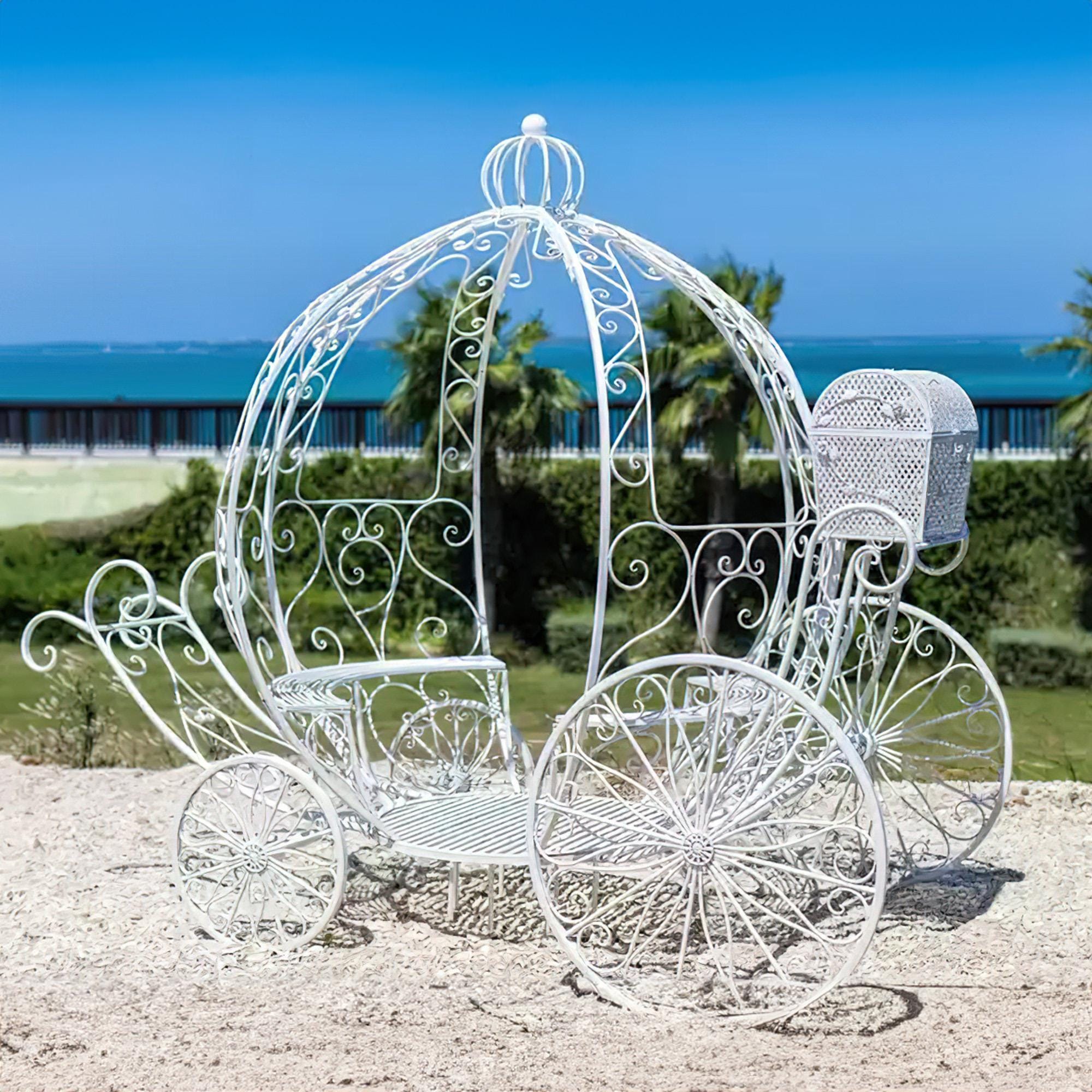 7.9ft Life size Height Fairy Princess Style Cinderella's Fantasy Pumpkin Carriage for Castle Decorating/ Halloween/ Baby Shower /Wedding Invitation Decor