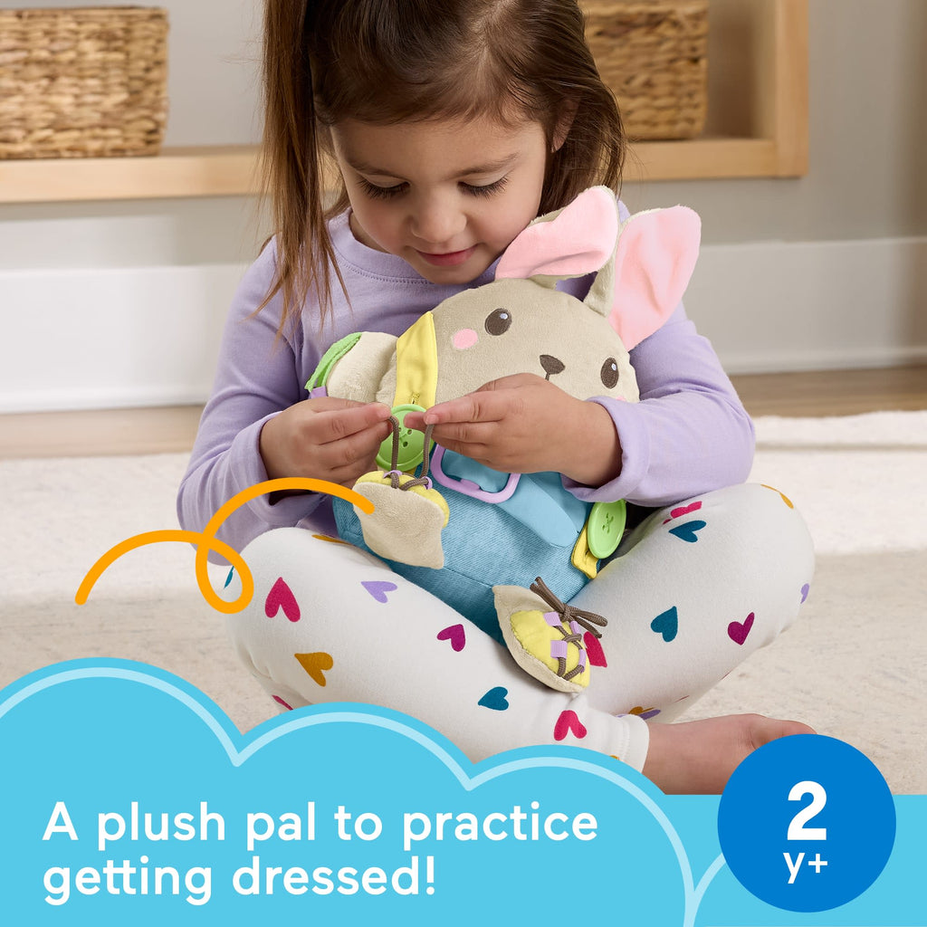 Fisher-Price Learn To Dress Bunny Plush Animal Doll Educational Activity Toy For Toddlers