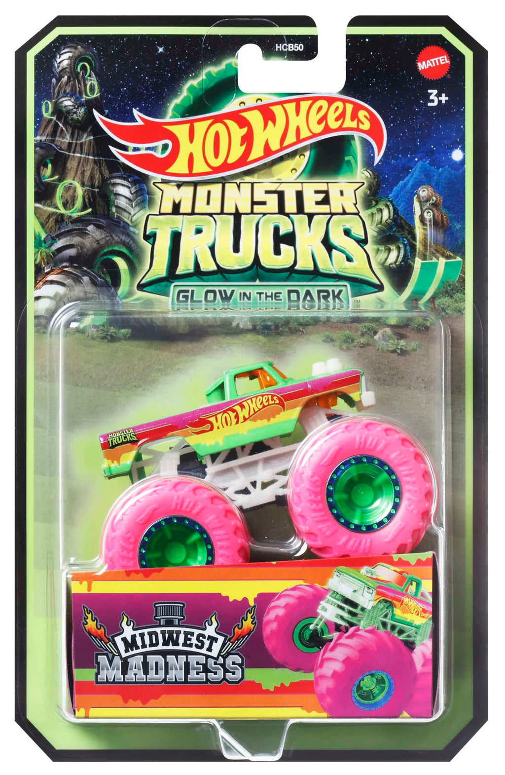Hot Wheels Monster Trucks Die-Cast 1:64 Scale Toy Truck That Glows in The Dark