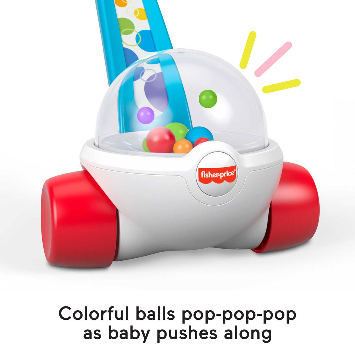 Fisher-Price Corn Popper Blue Push-Along Toy For Baby & Toddlers, 2 Pieces