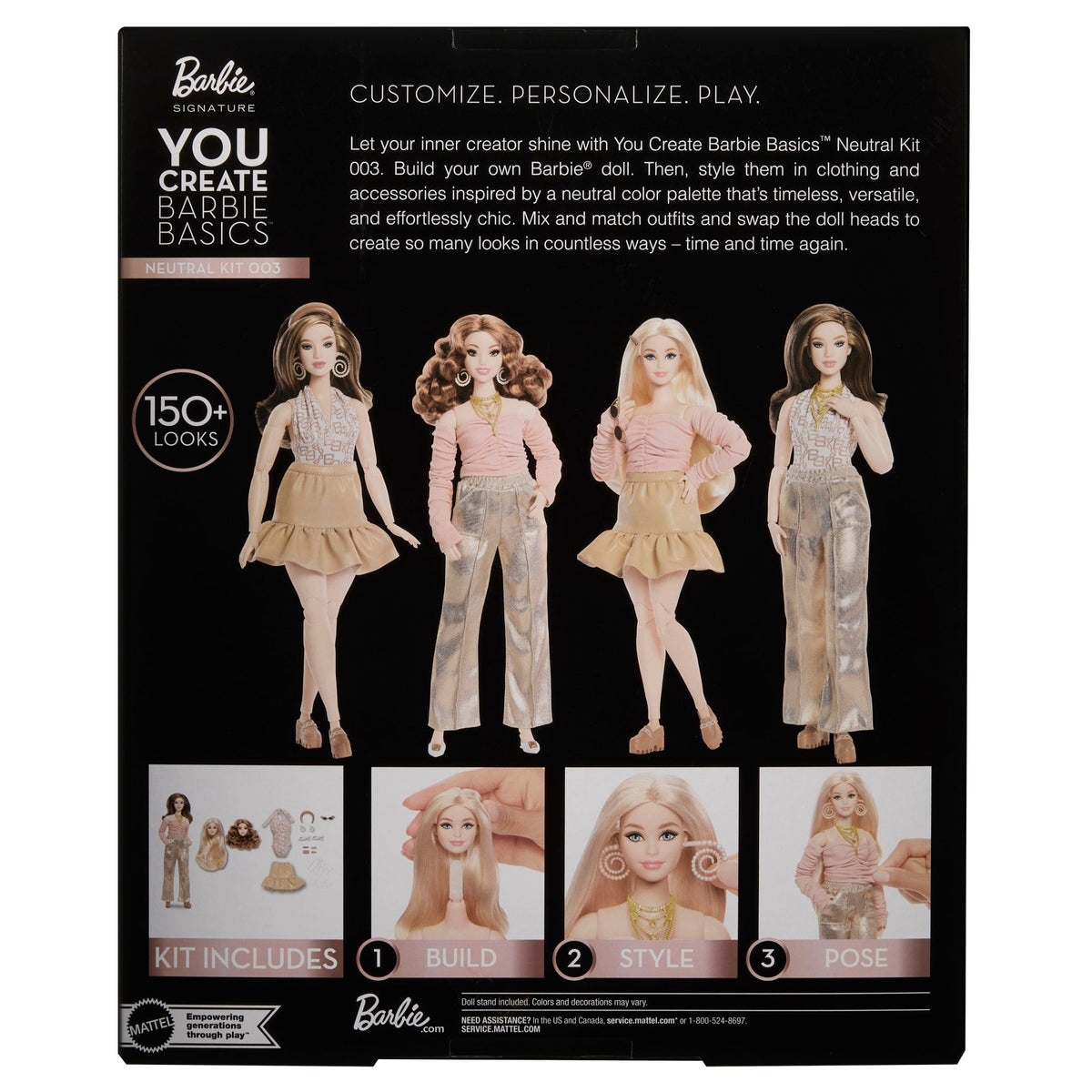 Barbie You Create Barbie Basics Neutral Kit 003, Customizable Fashion Doll & Universal-Fit Clothing | Mattel