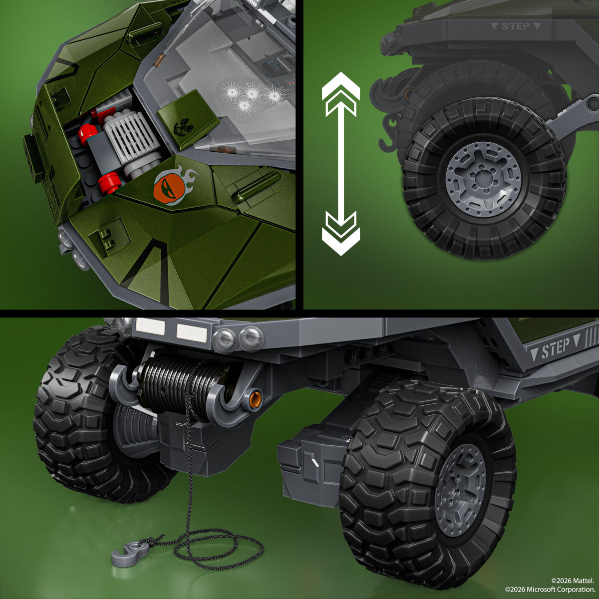 Mattel Brick Shop Hot Wheels Halo UNSC M12 Warthog Building Toy Kit