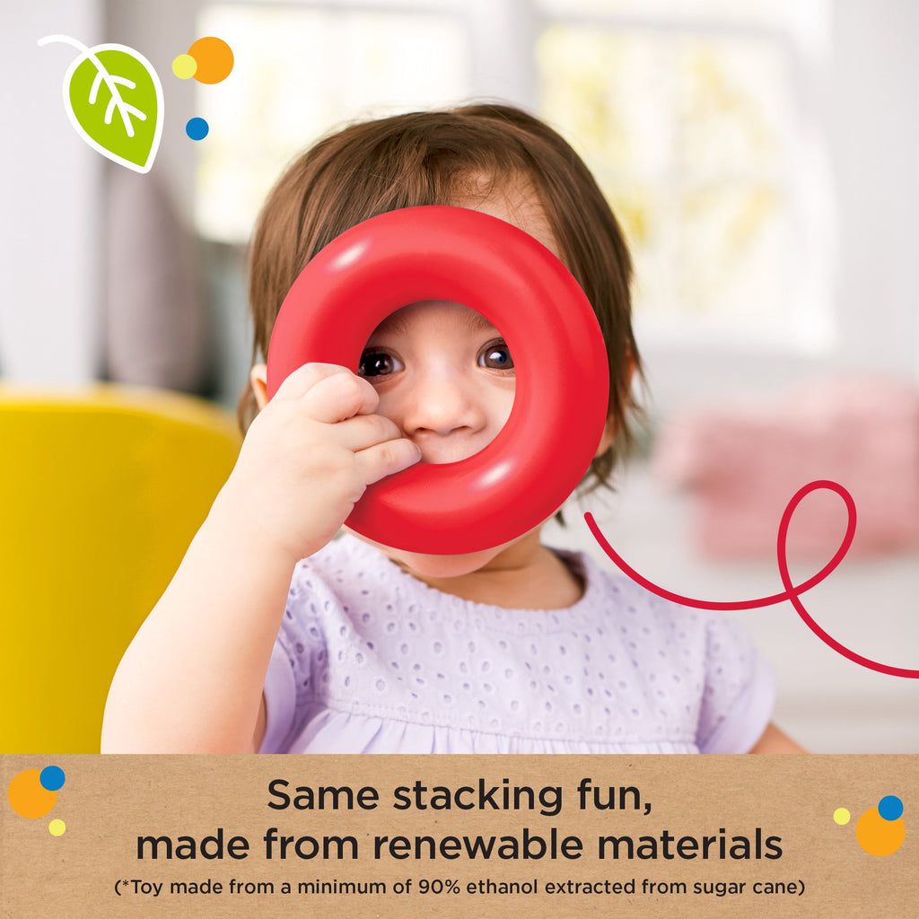 Fisher-Price Rock-A-Stack Ring Stacking Toy For infants, Made With Plant-Based Materials