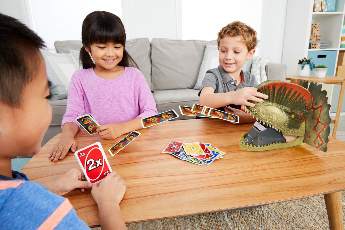 Jeu de Cartes Uno Attack™ Jurassic World Dominion Avec Lanceur de Cartes Dinosaure