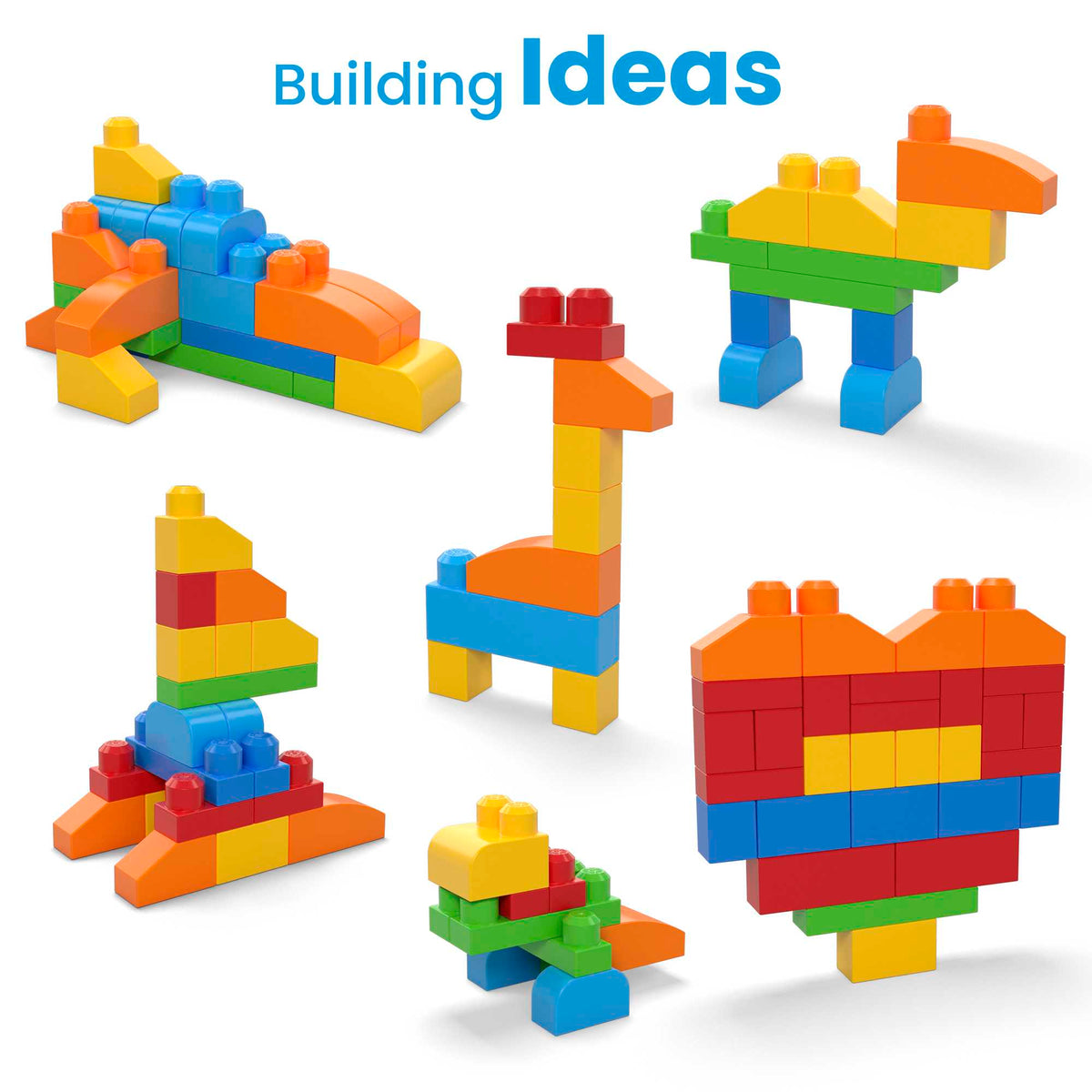 MEGA BLOKS First Builders Deluxe Building Bag Toy Blocks With Storage Bag (150 Pieces) For Toddler