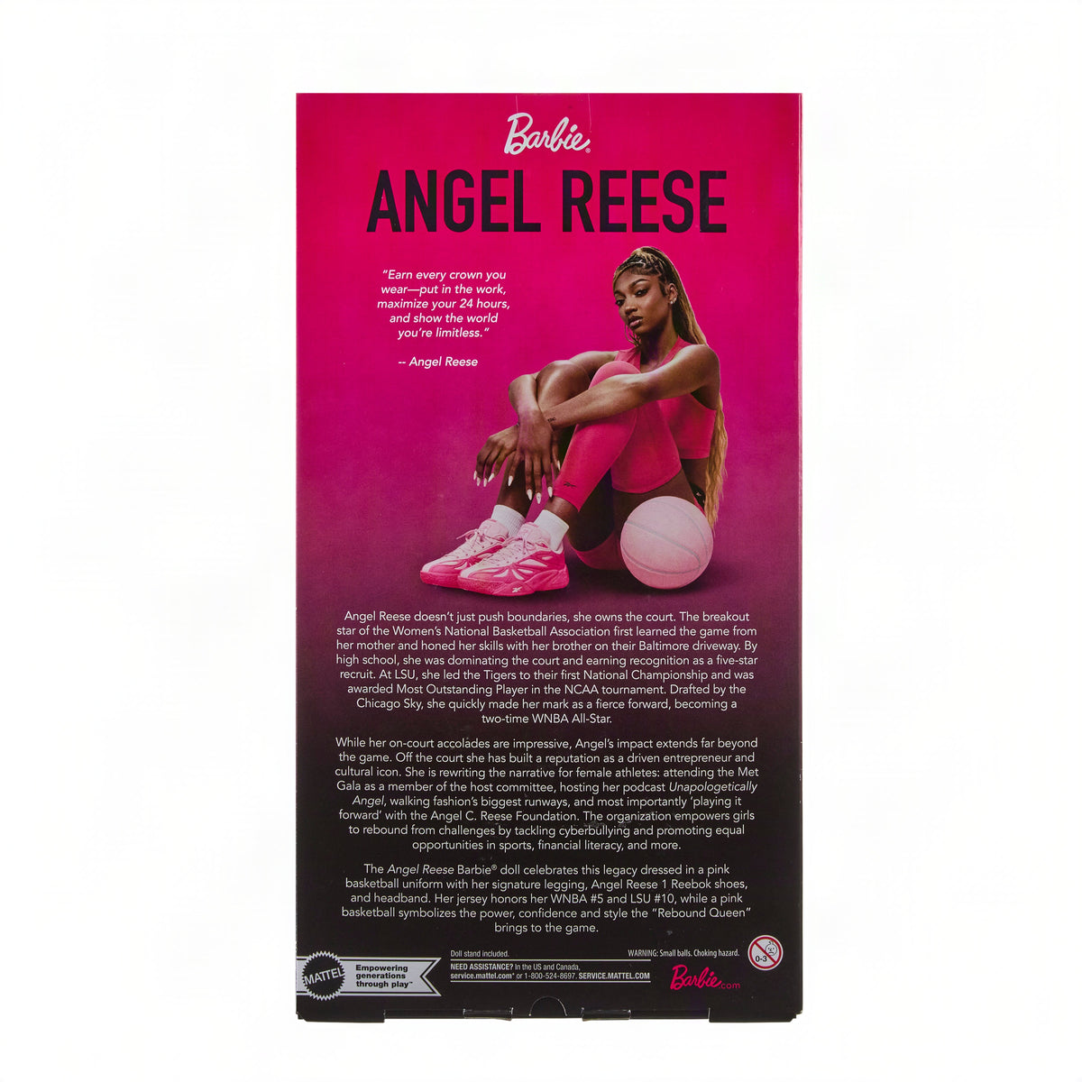 Angel Reese Barbie Doll, Barbie Signature, Fashion Doll With Pink Basketball Uniform