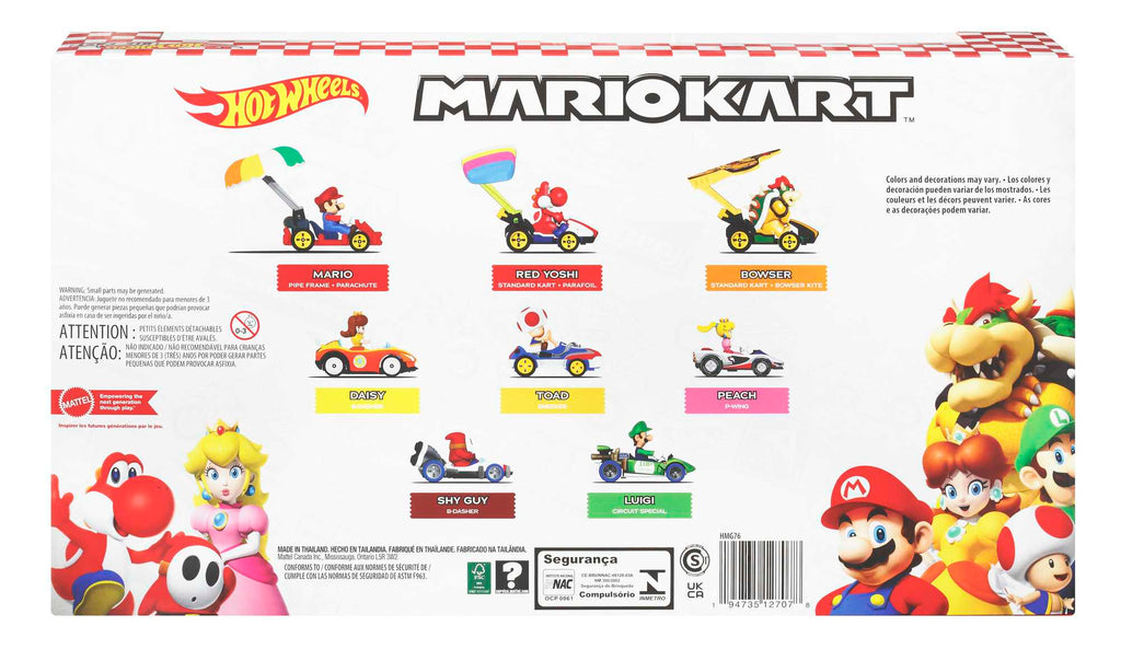 Hot Wheels Super Mario Character Car 8-Pack