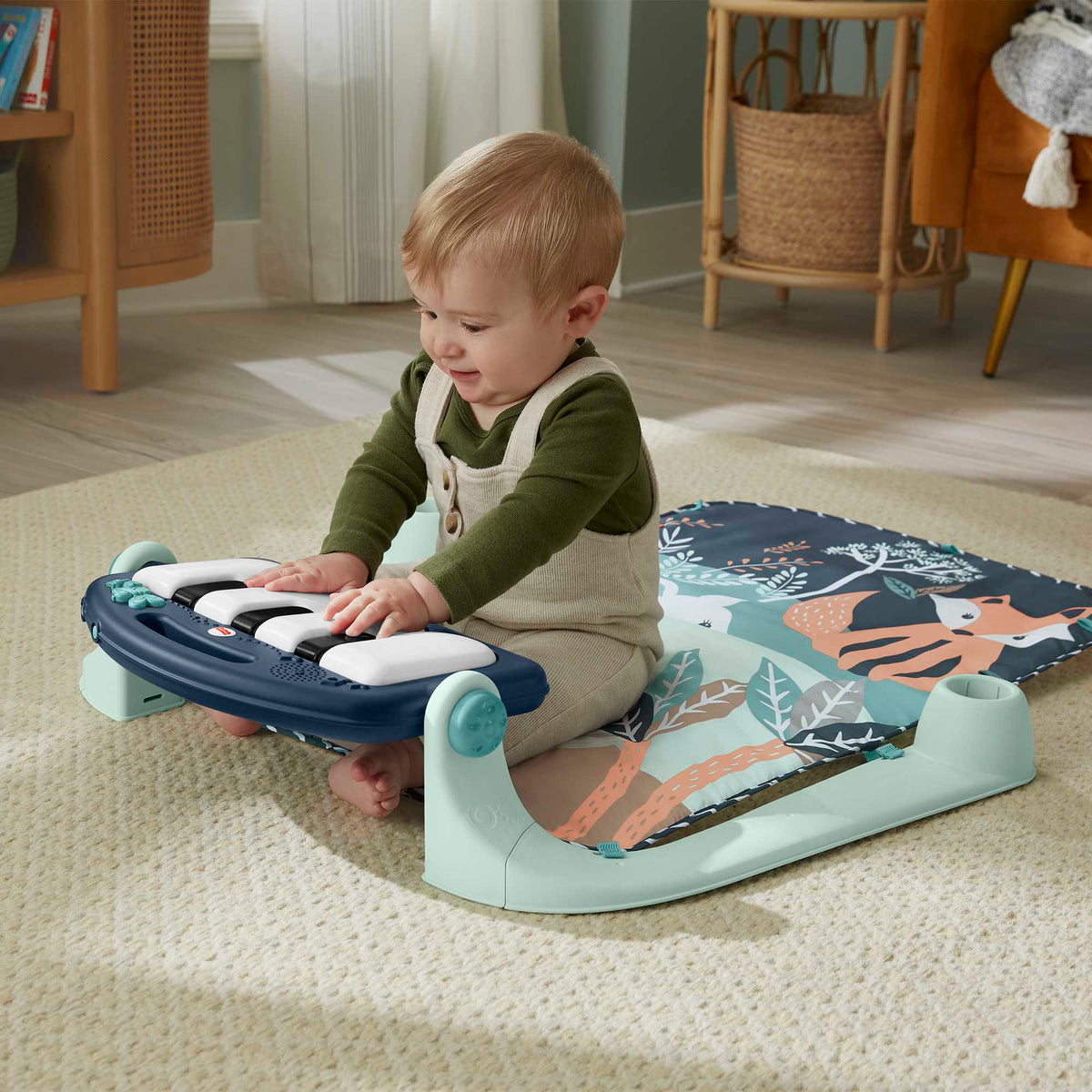 Fisher-Price Tapis D’Activités Pour Bébé, Piano, Jouets, Faon Marine