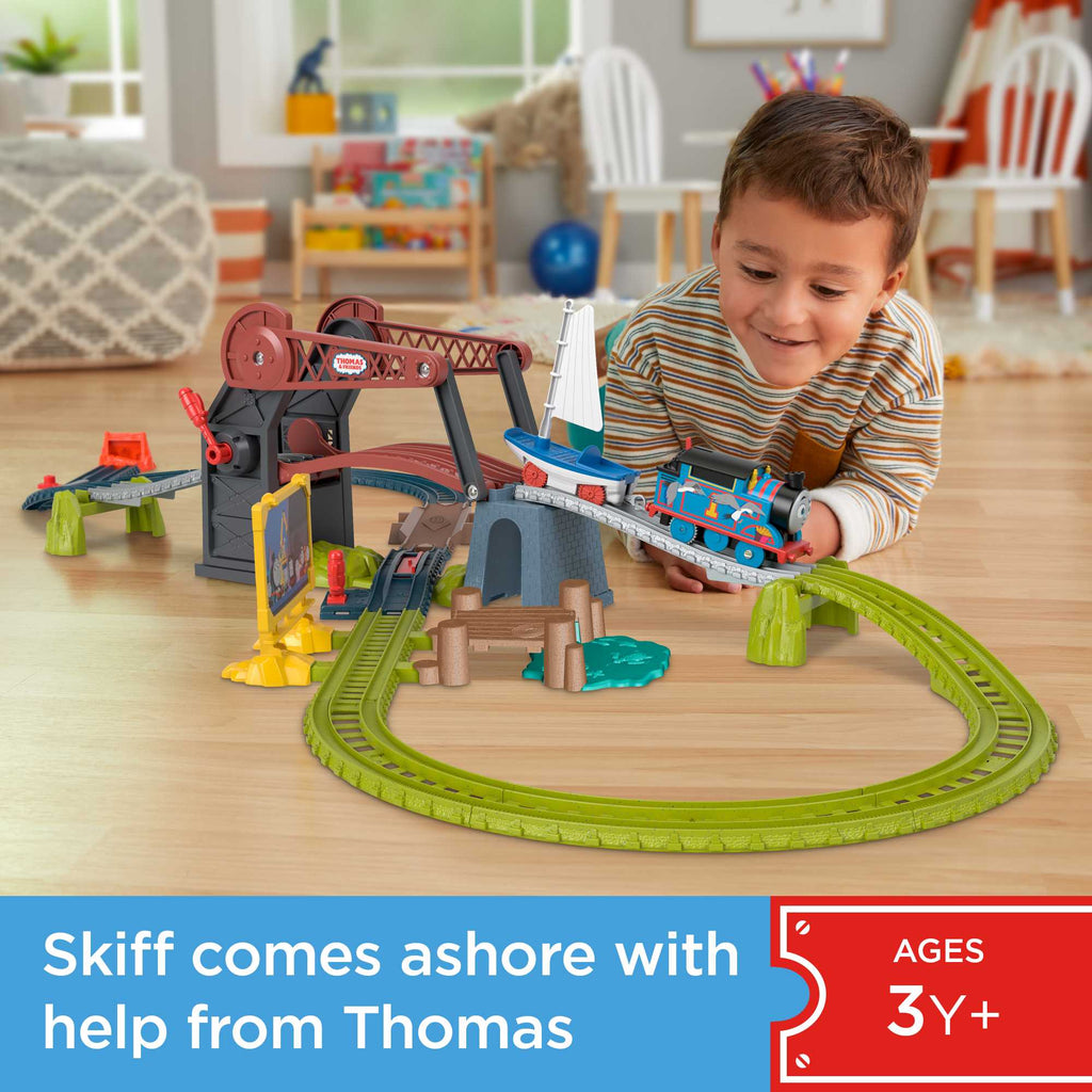 Thomas & Friends Bridge Lift Thomas & Skiff Toy Train Set With Motorized Engine & Boat