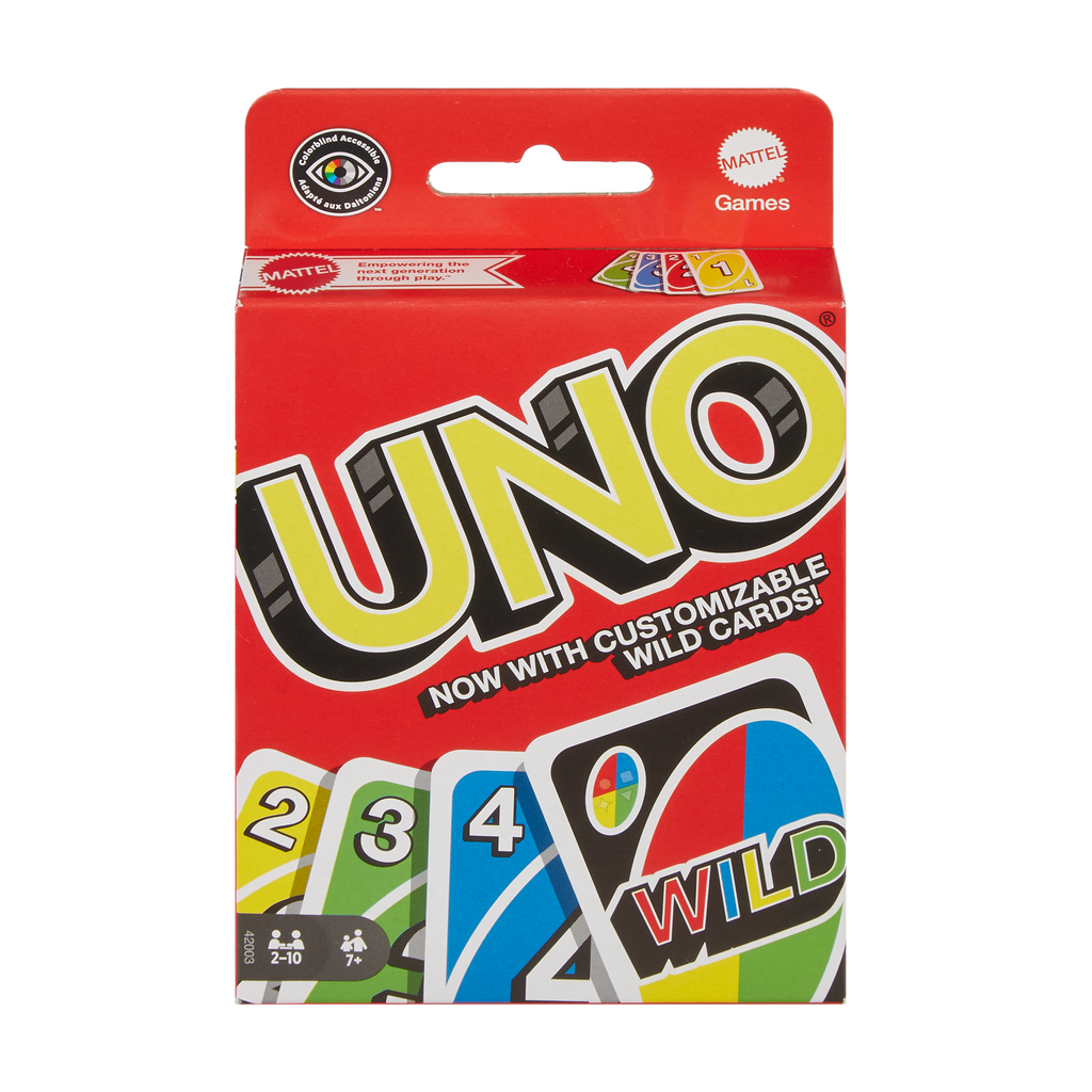 UNO Card Game For Kid, Adult & Family Night & Parties, Color Blind Accessible & Customizable Cards
