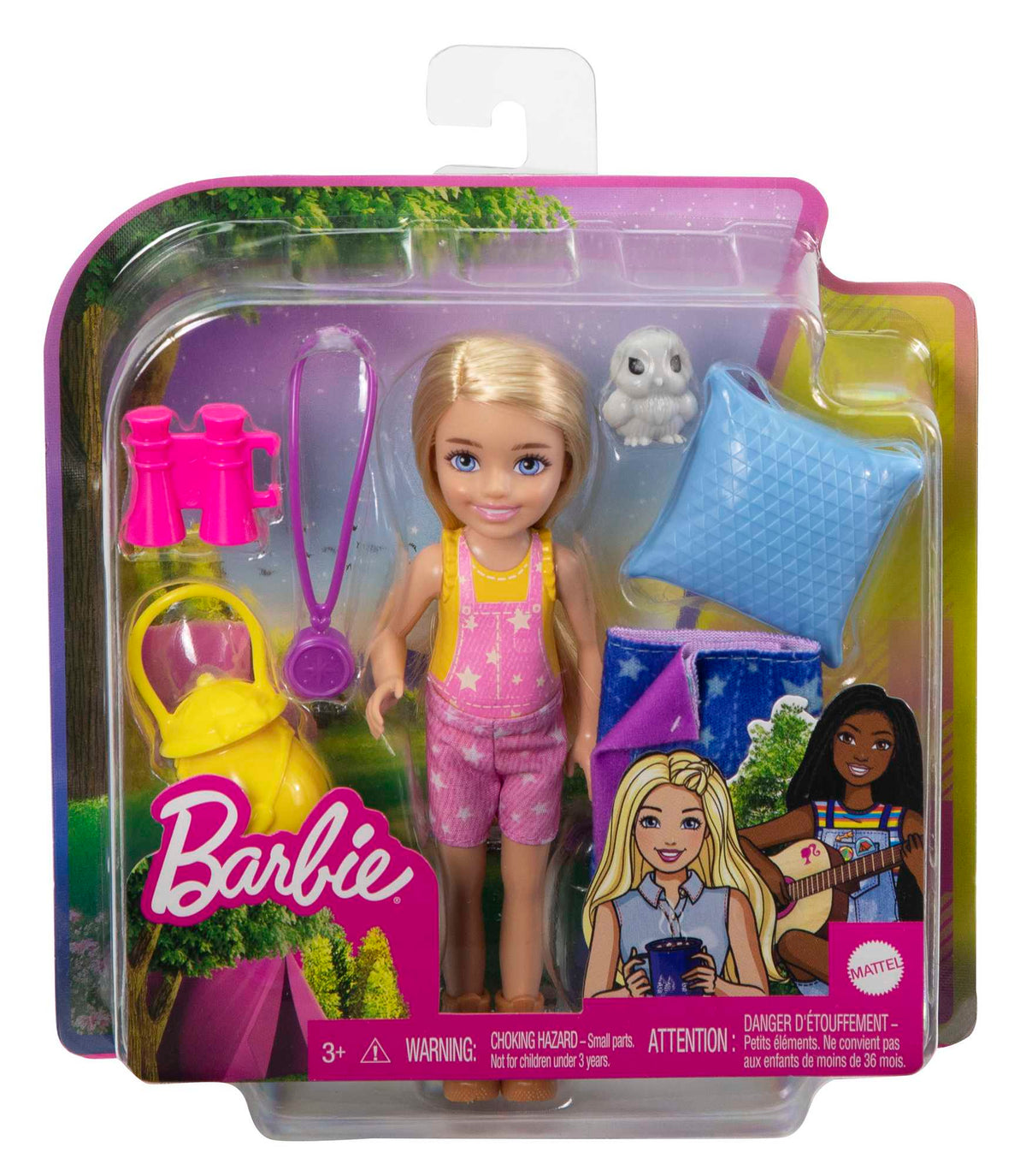 Barbie It Takes Two Chelsea Camping Doll With Pet Owl & Accessories, 3 To 7 Year Olds