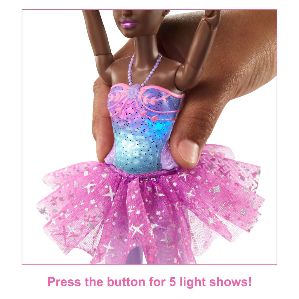 Barbie Dreamtopia Twinkle Lights Ballerina Doll, Brunette With Light-Up Feature, Tiara And Tutu