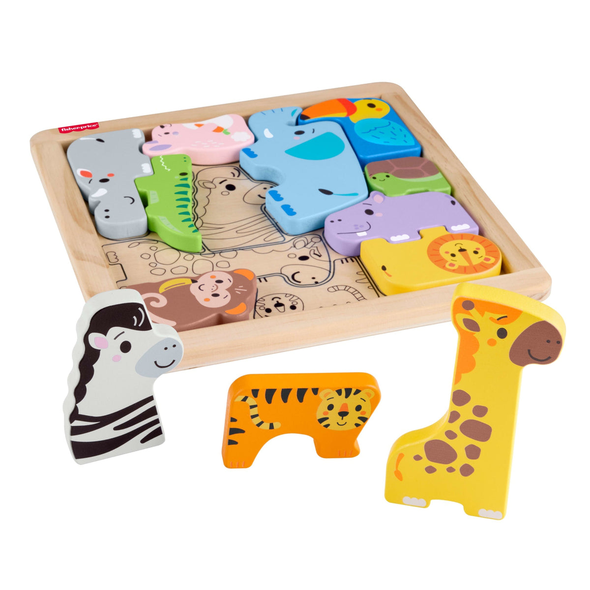 Fisher-Price Juguete para Bebés Rompecabezas Zoológico de Madera