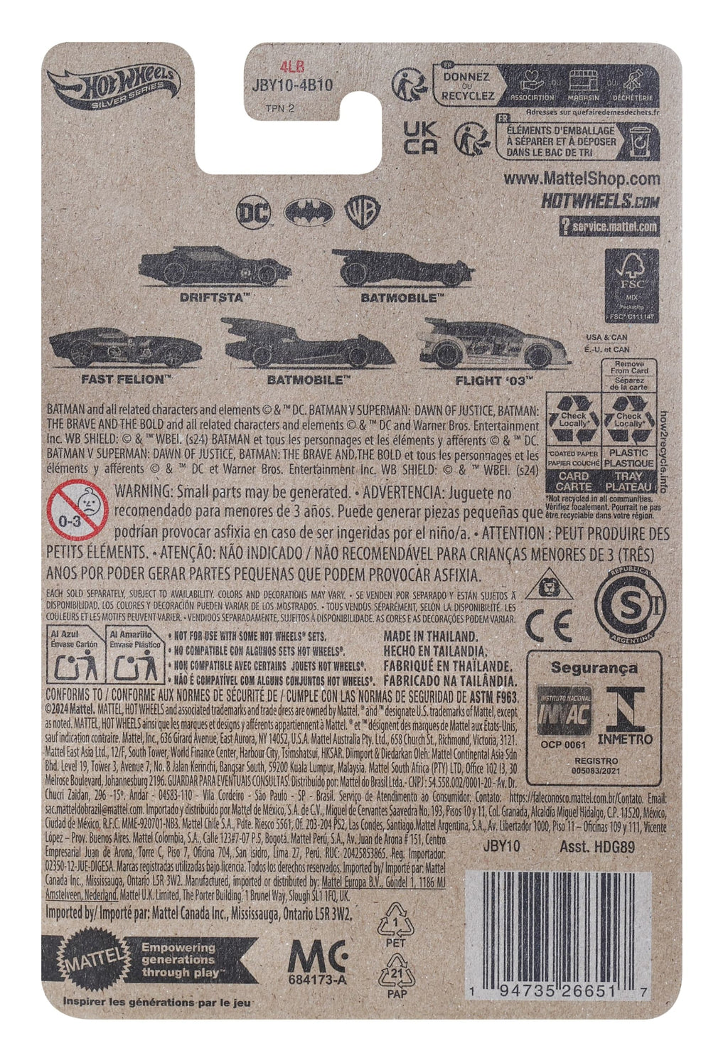 Hot Wheels Collector Veículo de Brinquedo Batman FLIGHT 03