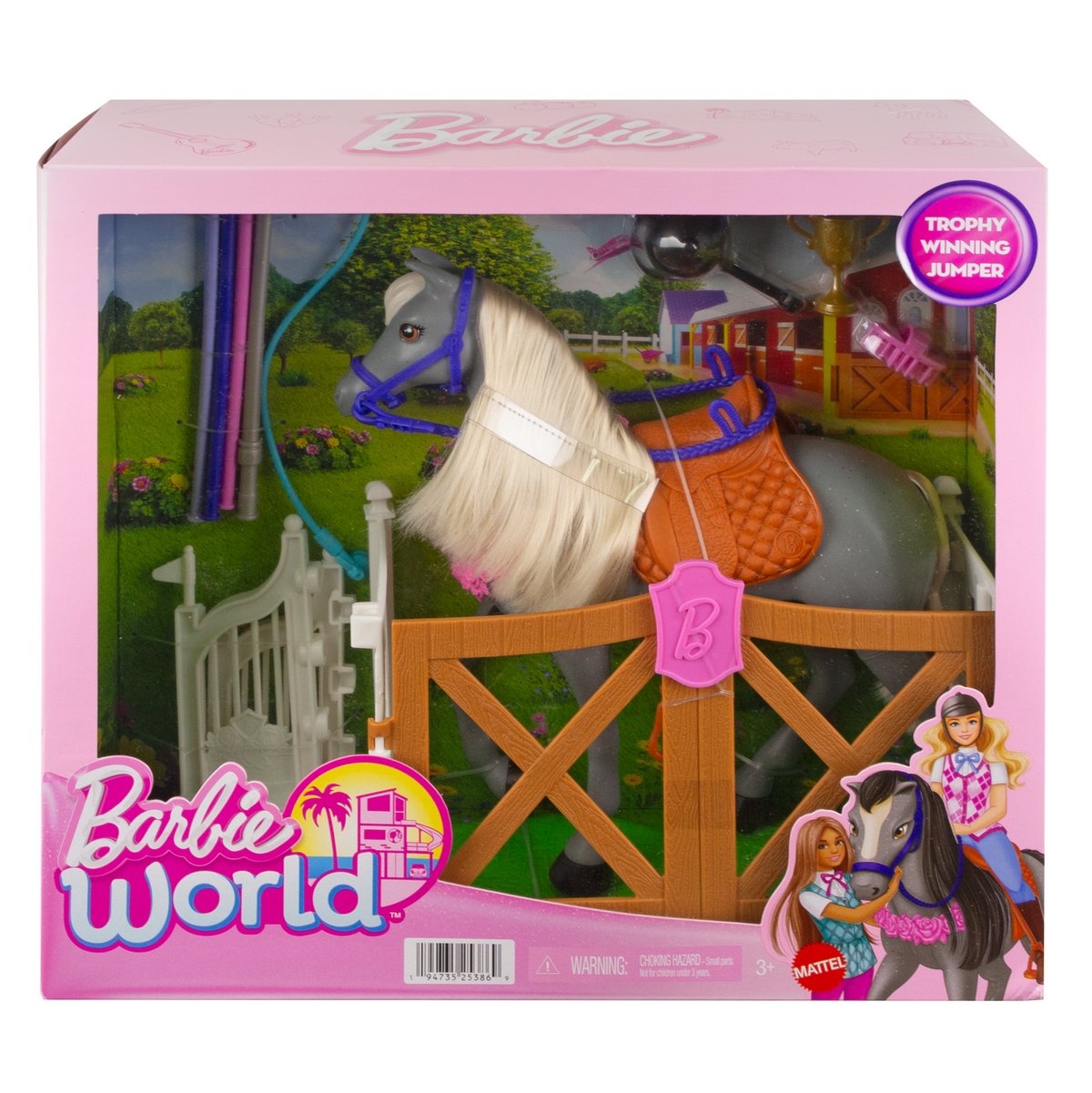 Barbie® Barbie World™ Coffret de Jeu Avec Accessoires Champion de Saut D’Obstacles
