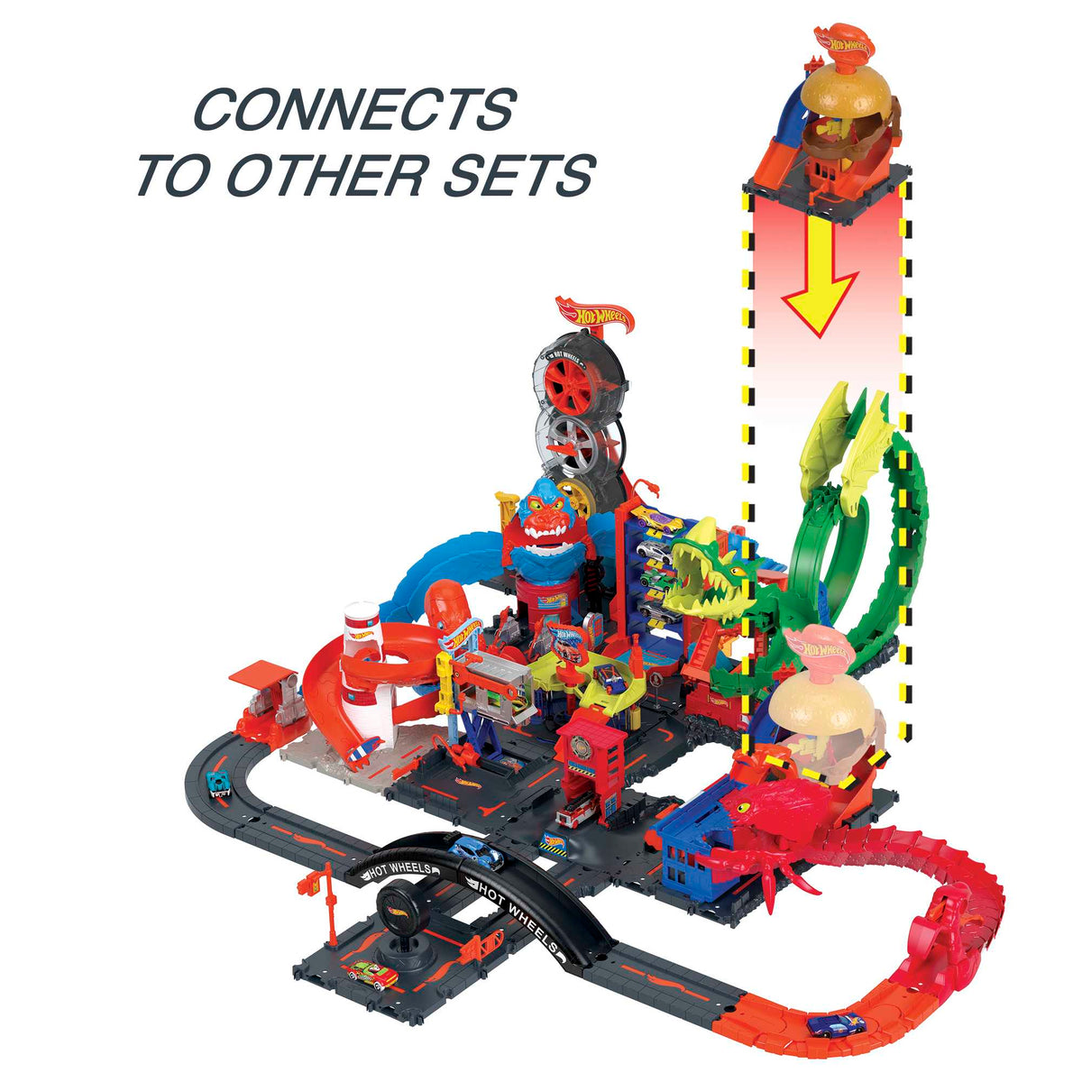 Hot Wheels City Burger Drive-Thru Playset, With 1 Toy Car