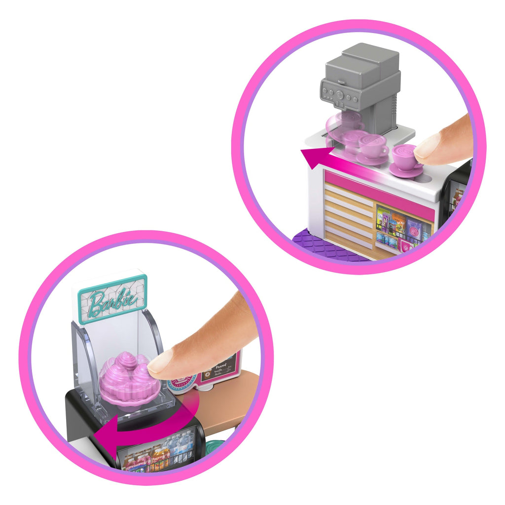 Barbie Mini BarbieLand Set de Juego Cafetería con Mini Muñeca