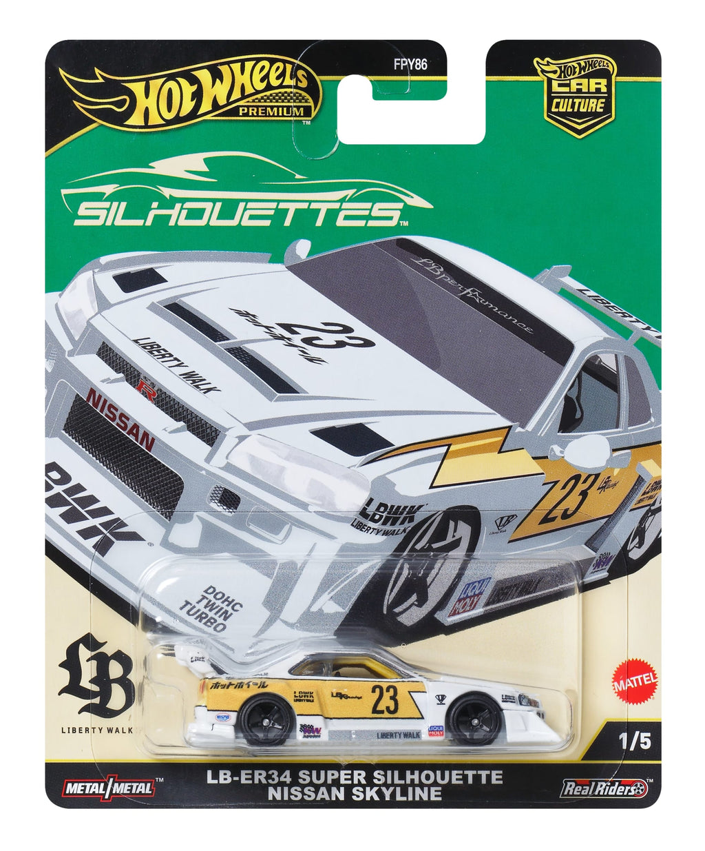 Hot Wheels Collector Vehículo de Colección Auto LB-ER34 Super Silhouette Nissan Skyline