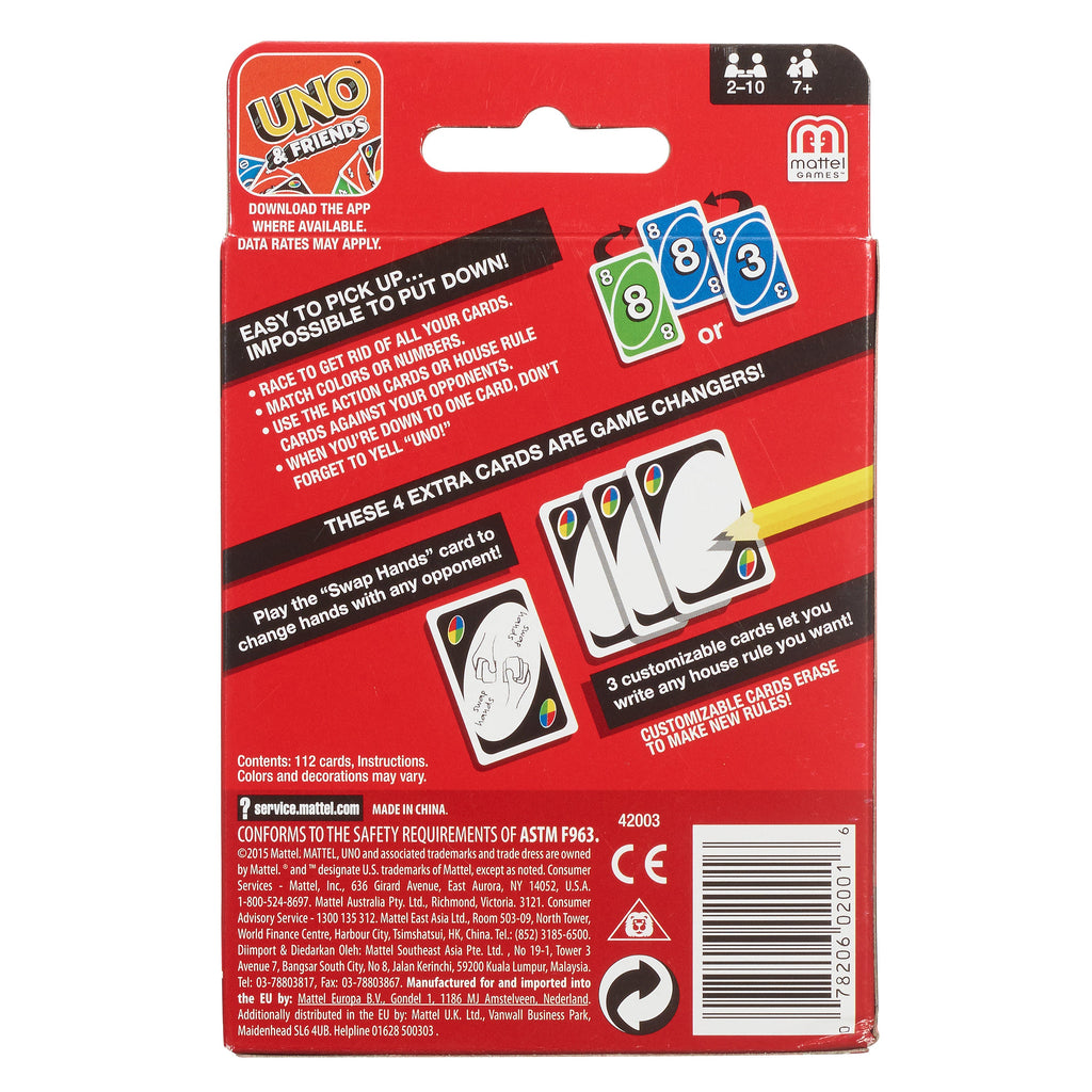 UNO Card Game For Kid, Adult & Family Night & Parties, Color Blind Accessible & Customizable Cards
