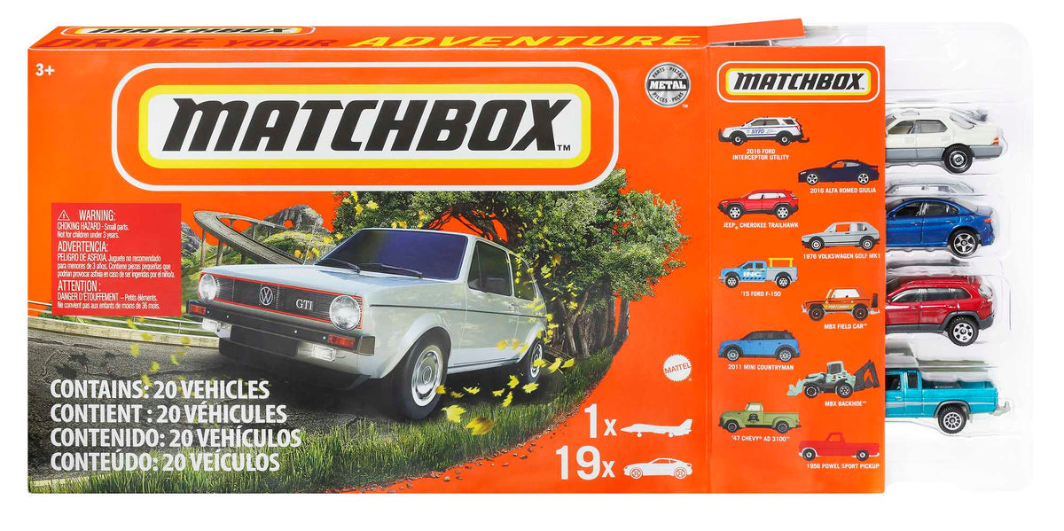 Matchbox Set Of 20 1:64 Scale Toy Cars And Trucks
