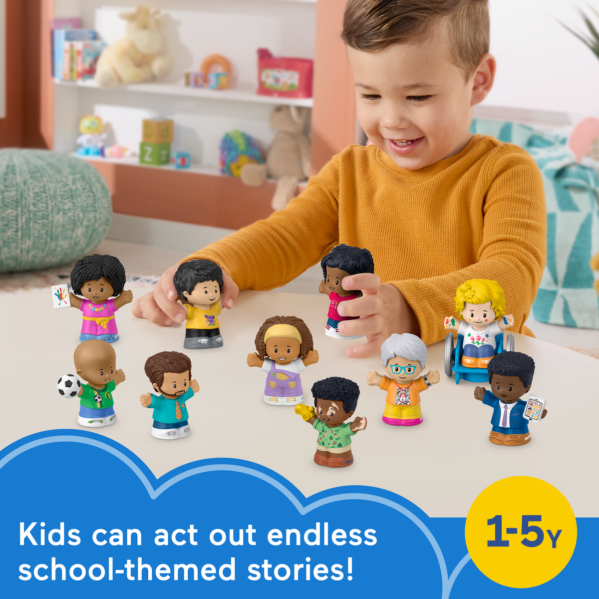 Fisher-Price Little People Classroom Figures 10-Piece Set For Toddler & Preschool Pretend Play