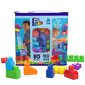 MEGA Bloks Fisher-Price Toy Blocks Blue Big Building Bag With Storage (80 Pieces) For Toddler