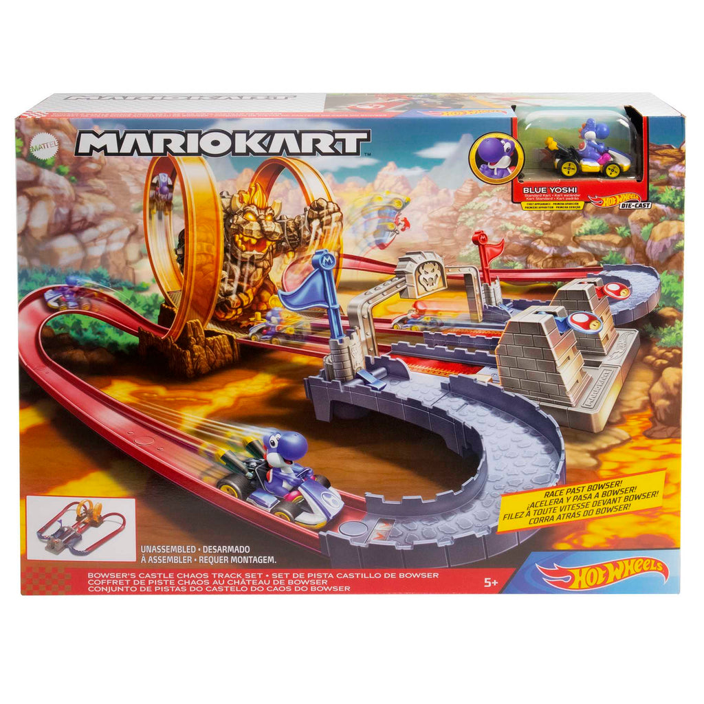 Hot Wheels Mario Kart Pista de Brinquedo Castelo Do Caos De Bowser