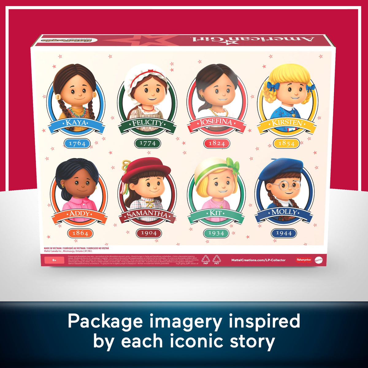 Little People Collector American Girl 40th Anniversary Special Edition Set For Fans, 8 Figures