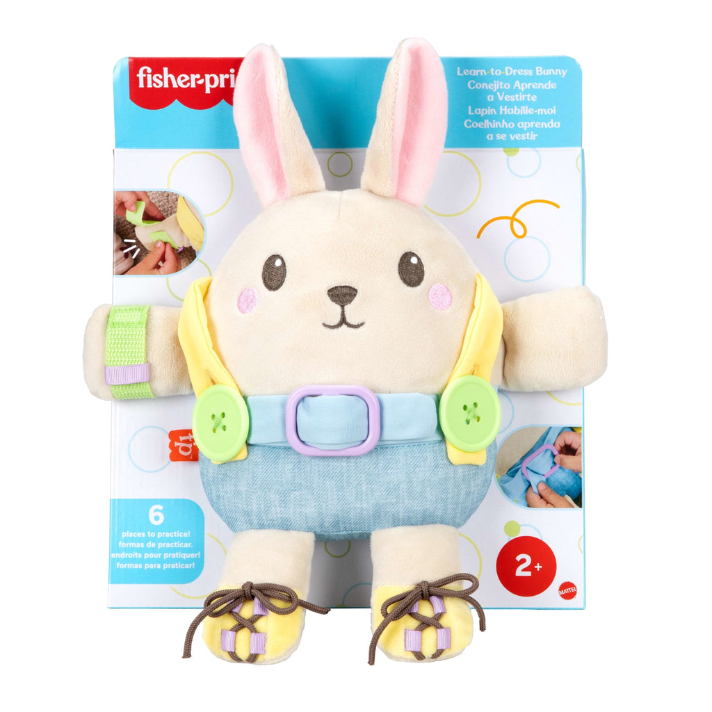 Fisher-Price Learn To Dress Bunny Plush Animal Doll Educational Activity Toy For Toddlers