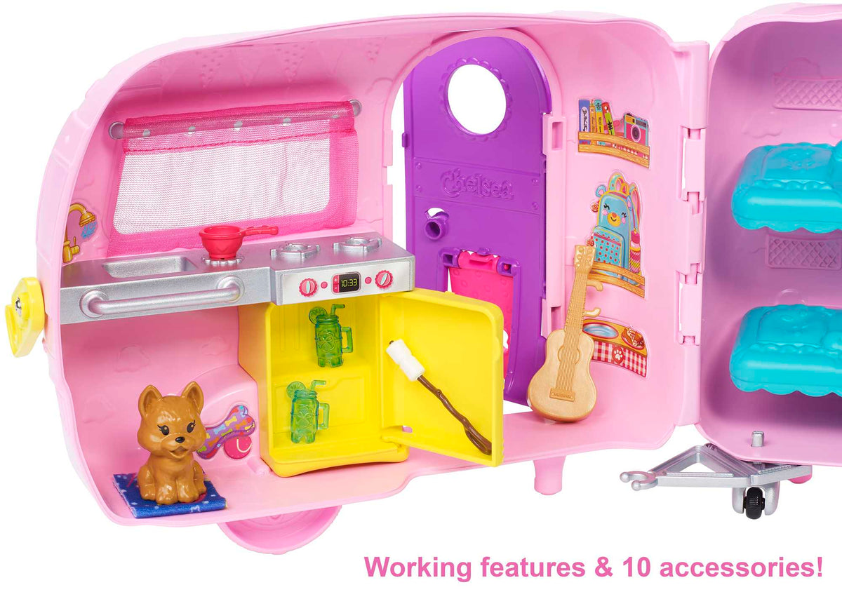 Barbie Toys, Camper Playset With Chelsea Doll, Toy Car And Accessories