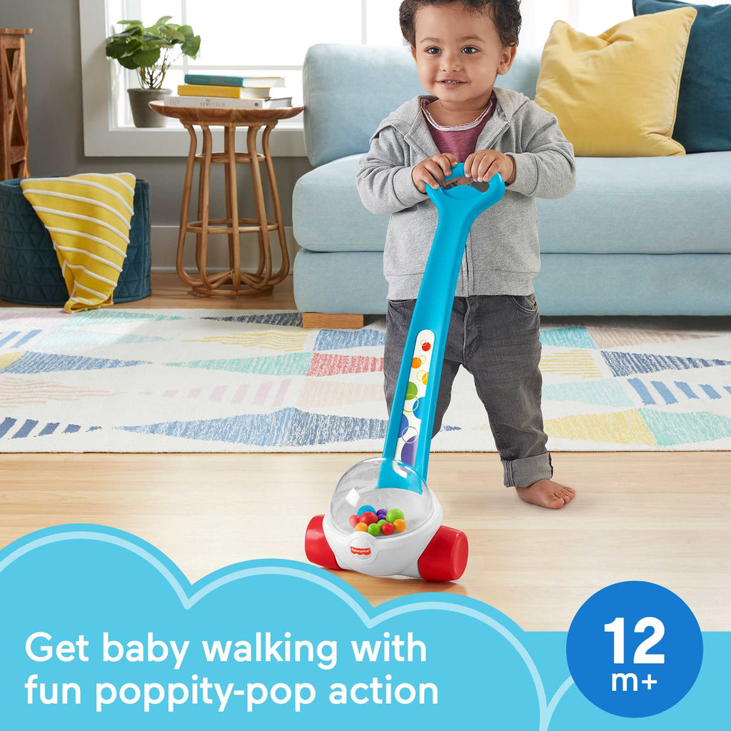 Fisher-Price Corn Popper Blue Push-Along Toy For Baby & Toddlers, 2 Pieces