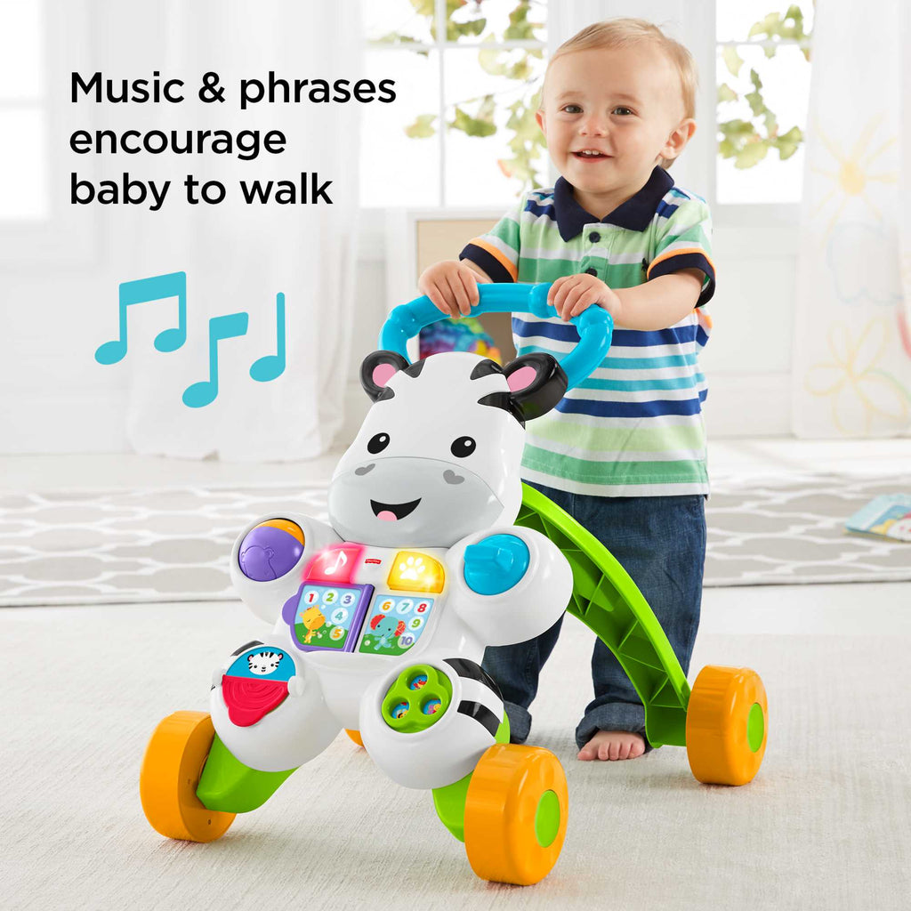 Fisher-Price Learn With Me Zebra Push Walker Musical Activity Toy For Baby & Toddler