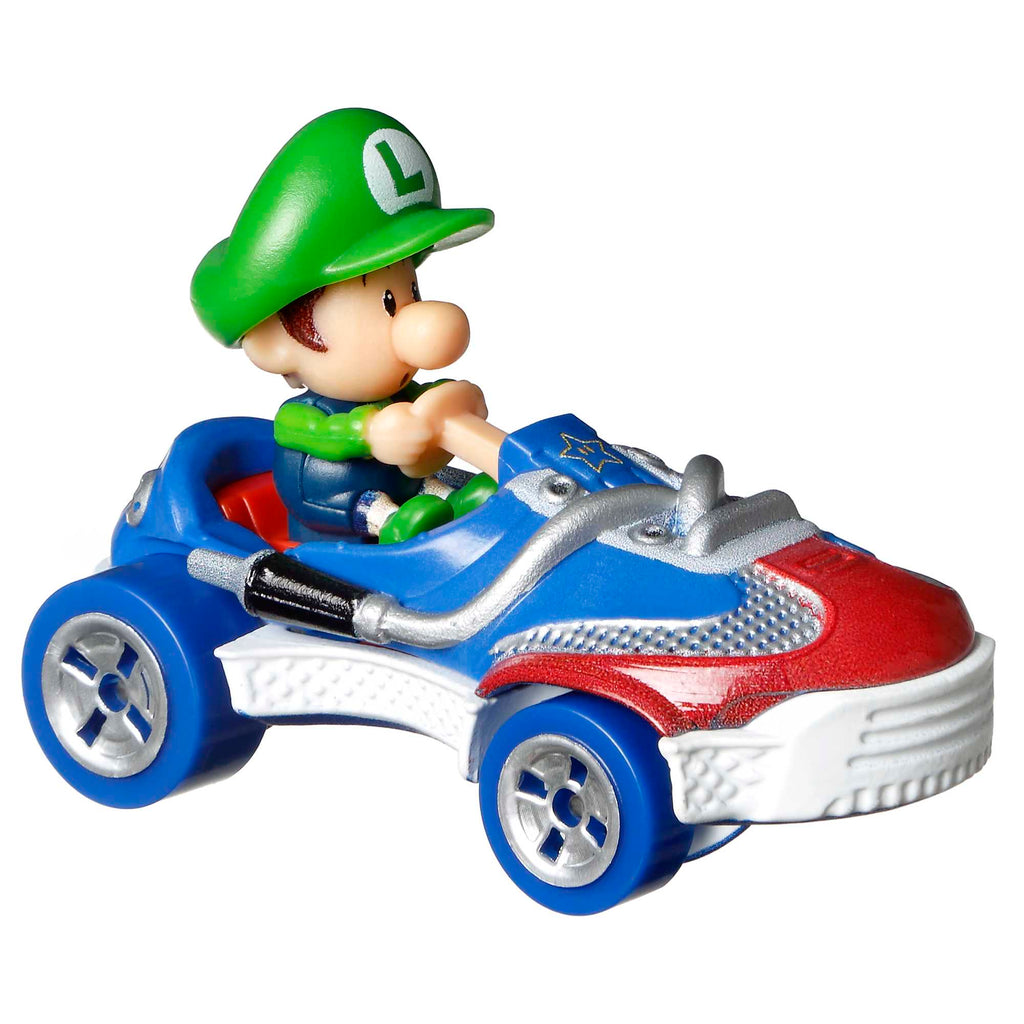 Hot Wheels Mario Kart Veículo de Brinquedo Baby Luigi Sneeker