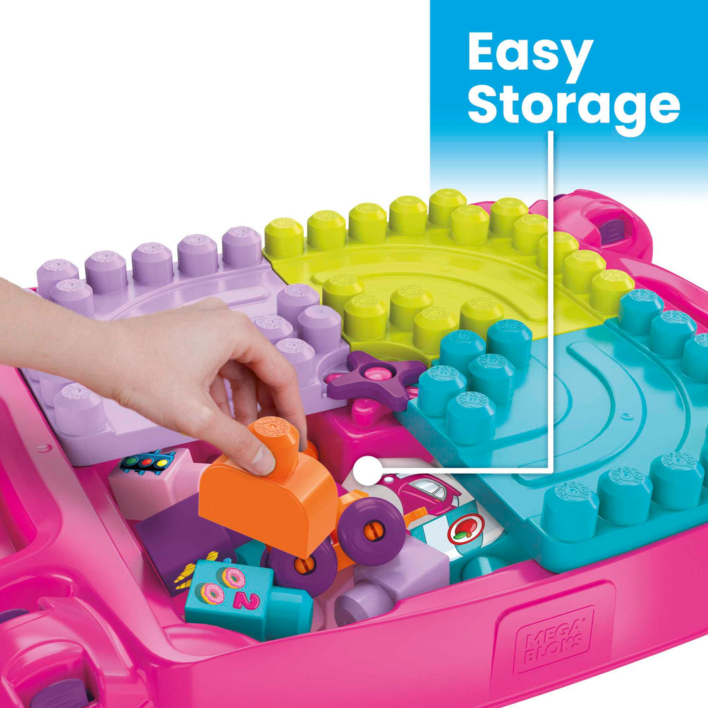 MEGA BLOKS First Builders Build ‘n Learn Table Block Toy With Storage (30 Pieces) For Toddler