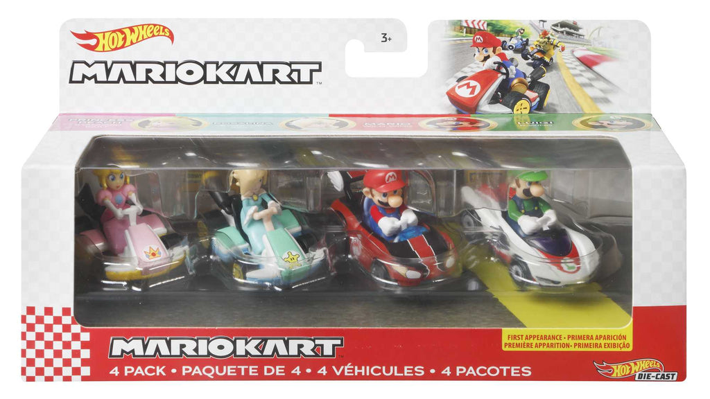 Hot Wheels Coffret de 4 Véhicules Mario Kart