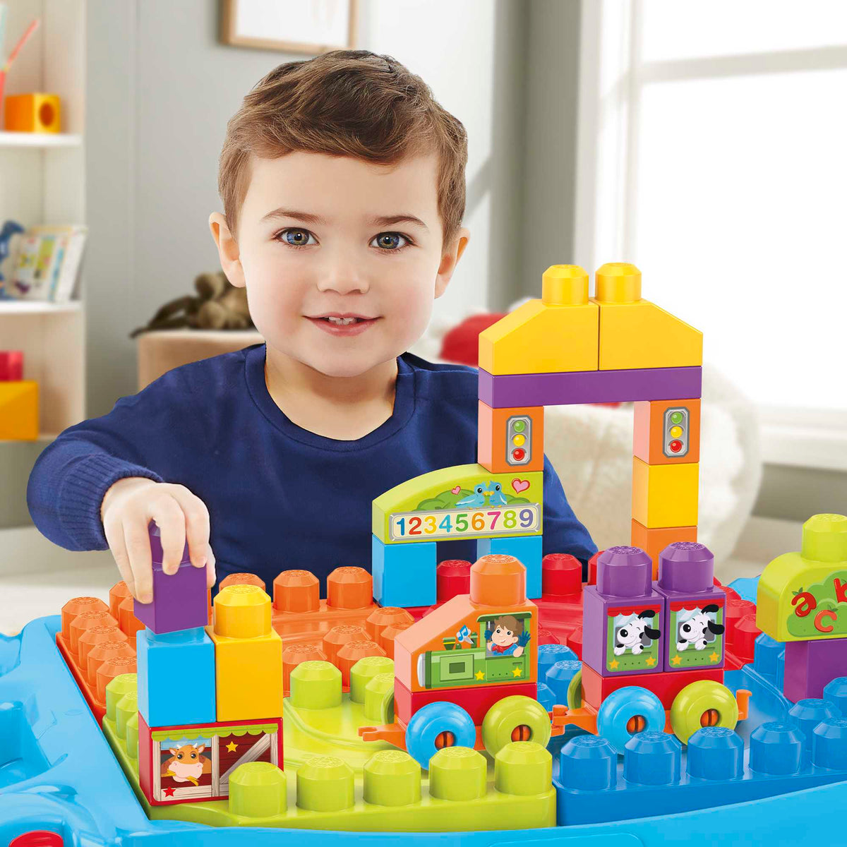 Mega Bloks Juguete de Construcción mega bloks mesa ¡construye y aprende!