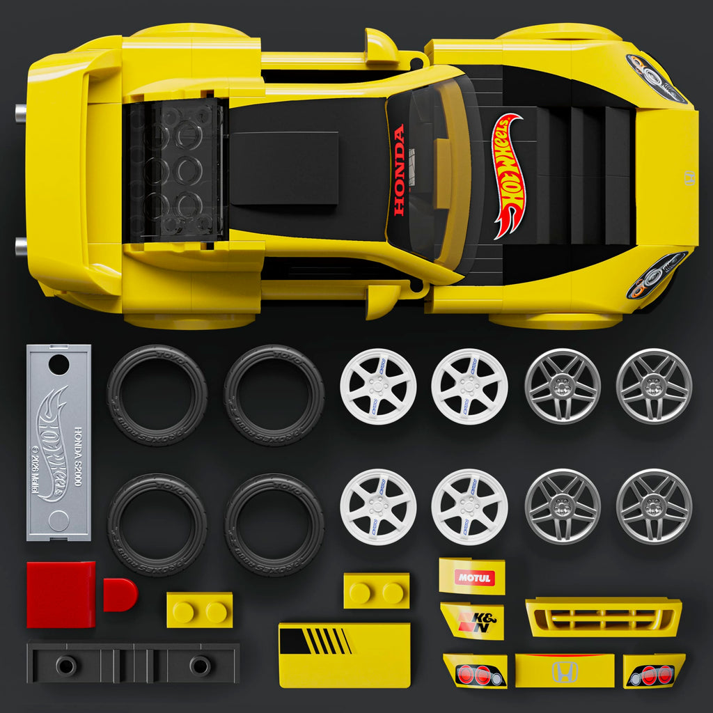 Mattel Brick Shop Hot Wheels ’07 Honda S2000 Building Toy Kit (257 Pieces), For Collectors | Mattel