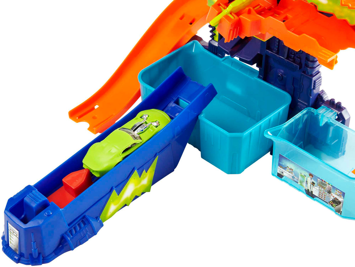 Hot Wheels City Pista de Juguete Color Shifters Laboratorio Científico