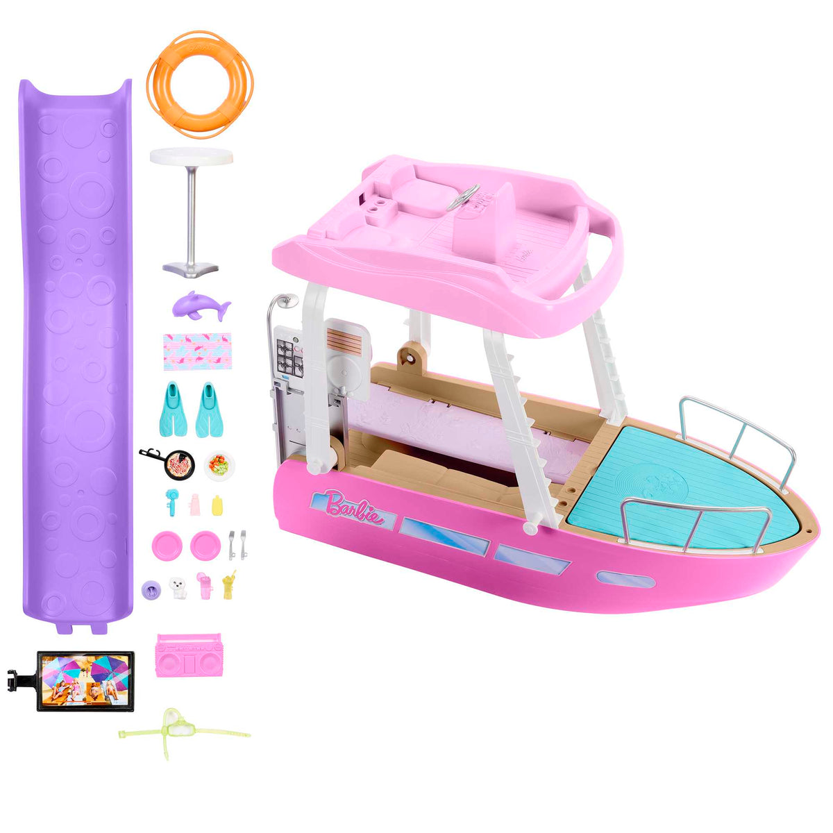 Barbie®-Bateau de Rêve-Coffret Bateau, Piscine, Toboggan, Accessoires