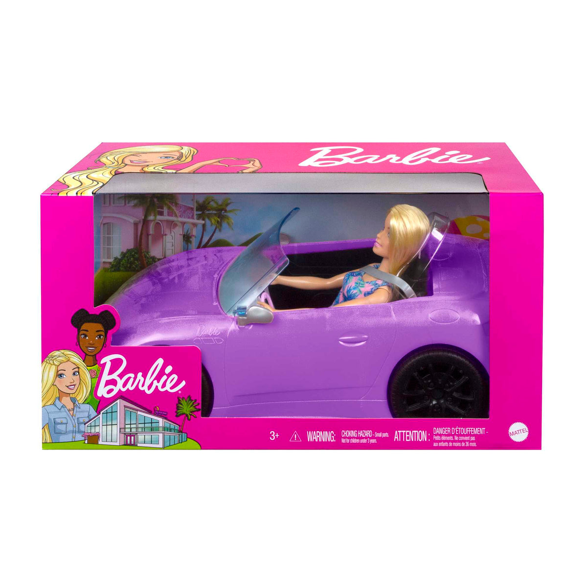 Barbie Poupée Blonde, Décapotable Violette