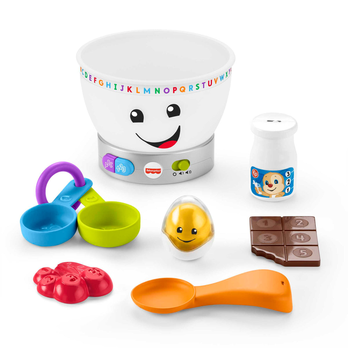 Fisher-Price Mixing Bowl Learning Toy With Lights Music And Pretend Food, Baby And Toddler Toy