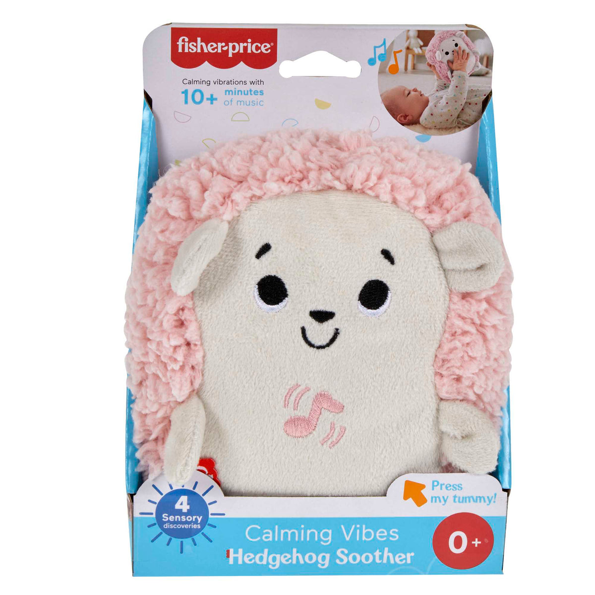 Fisher-Price Calming Vibes Hedgehog Soother, Pink Plush Sound Machine